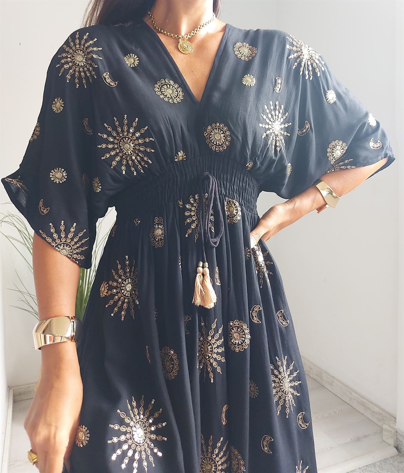 VESTIDO DELHI NEGRO - Imagen 2
