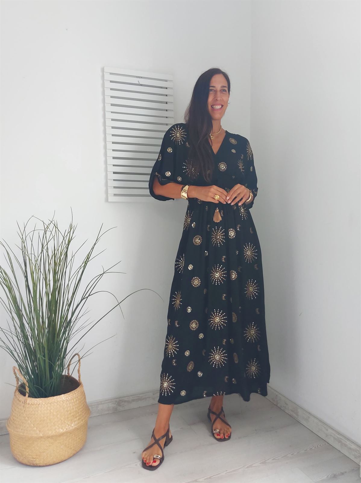 VESTIDO DELHI NEGRO - Imagen 4