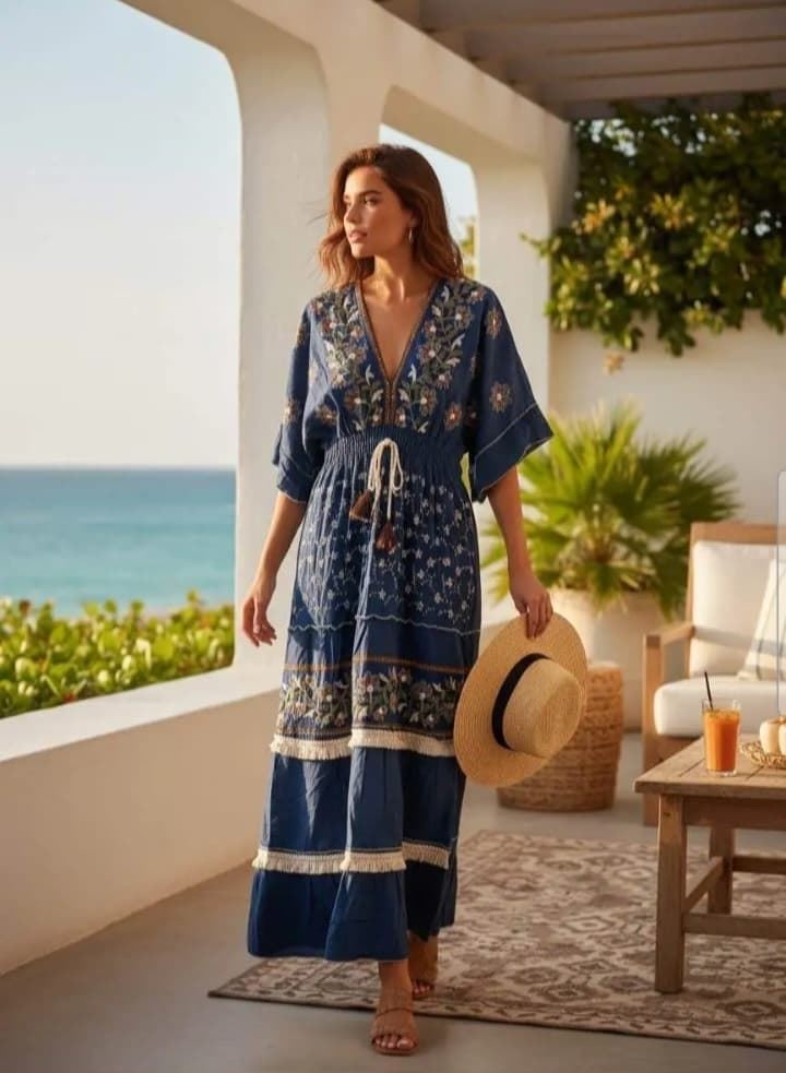 VESTIDO DENIM BOHO - Imagen 1