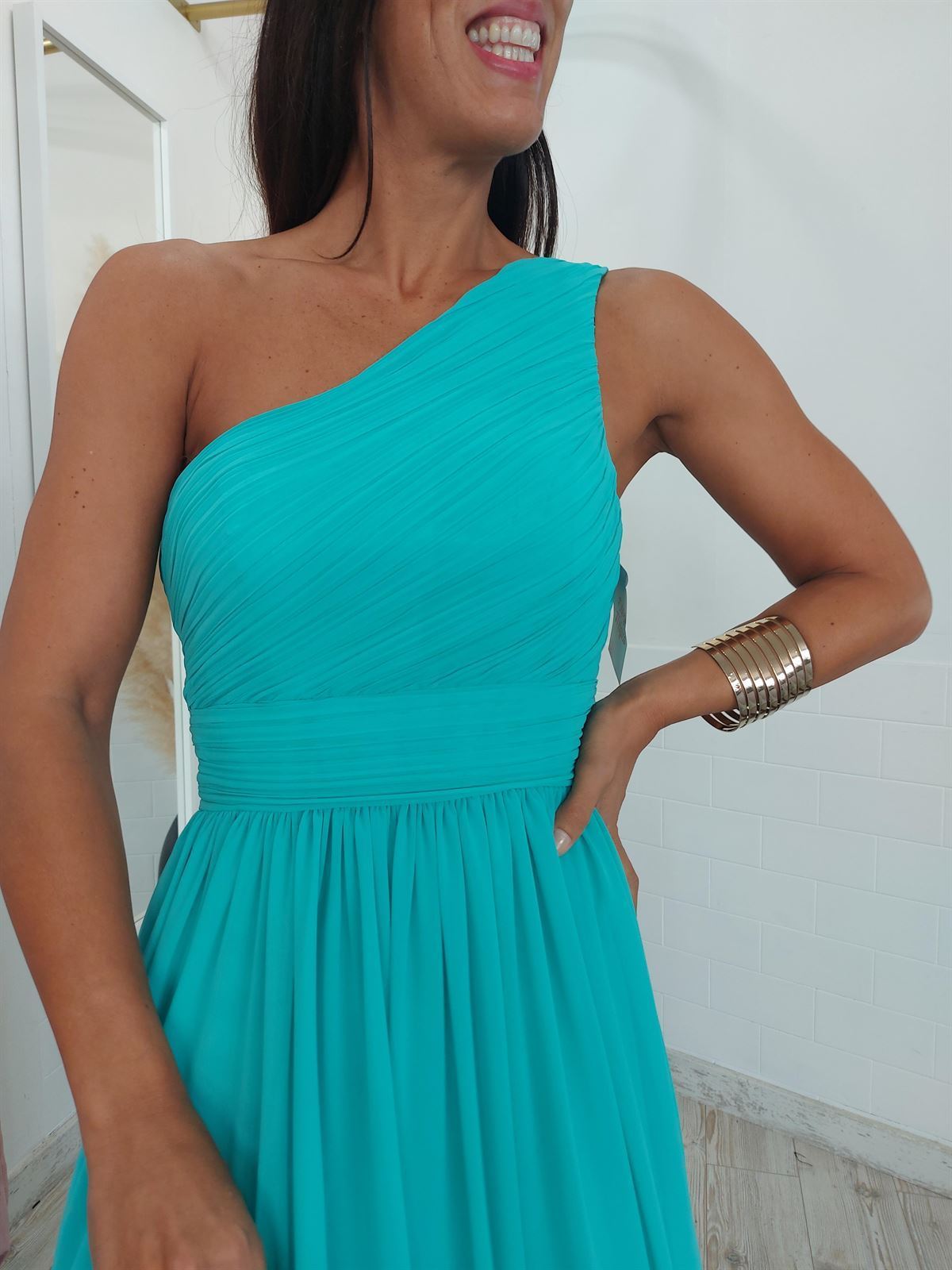 VESTIDO DIANA TURQUESA - Imagen 1