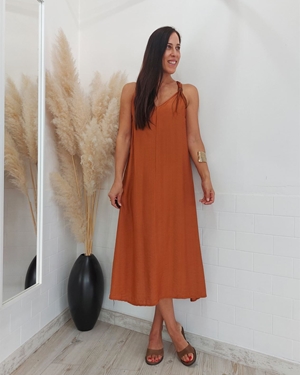 VESTIDO DUBAI TEJA - Imagen 1