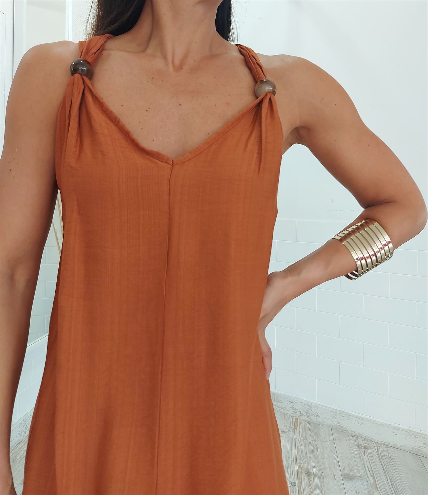VESTIDO DUBAI TEJA - Imagen 2