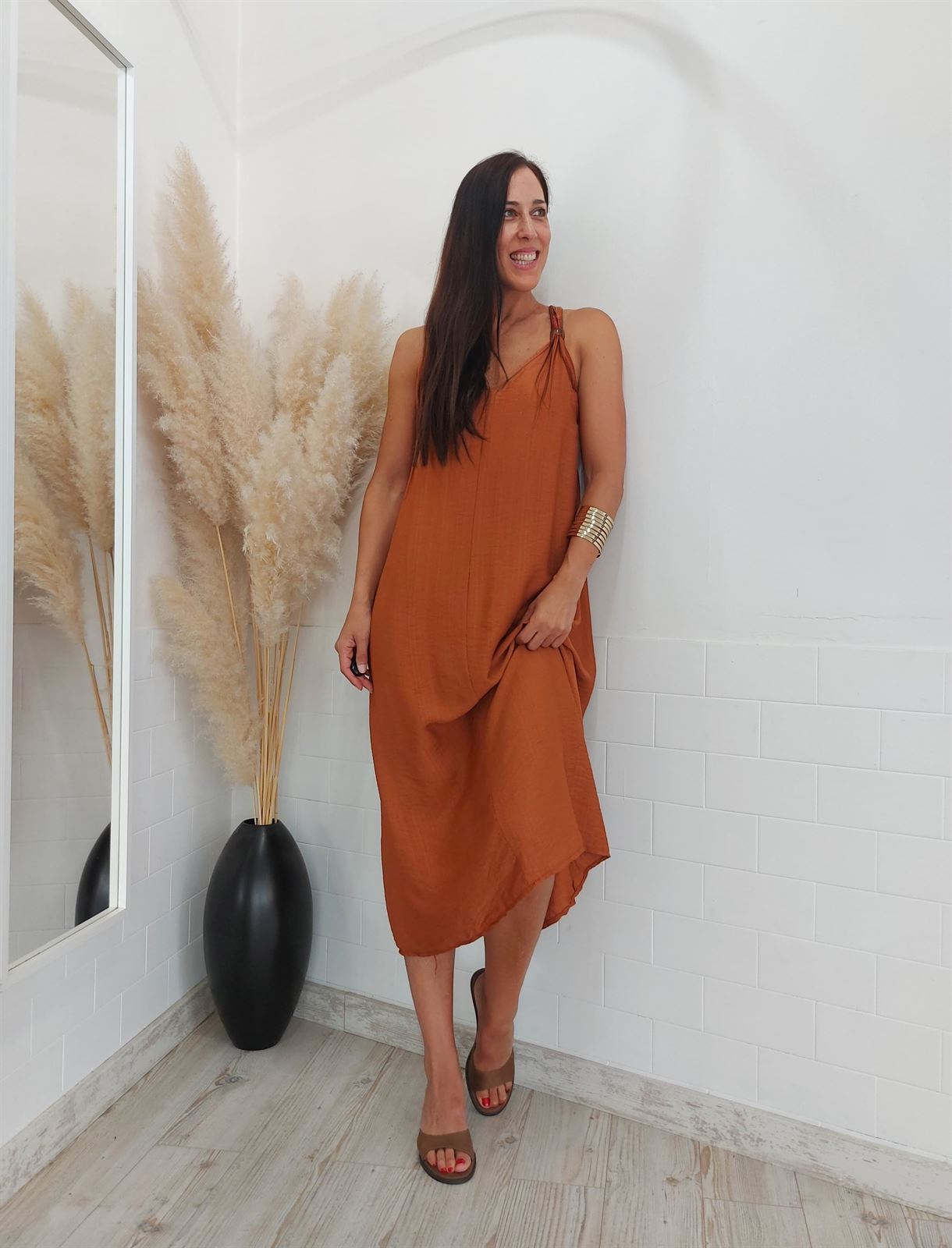 VESTIDO DUBAI TEJA - Imagen 4