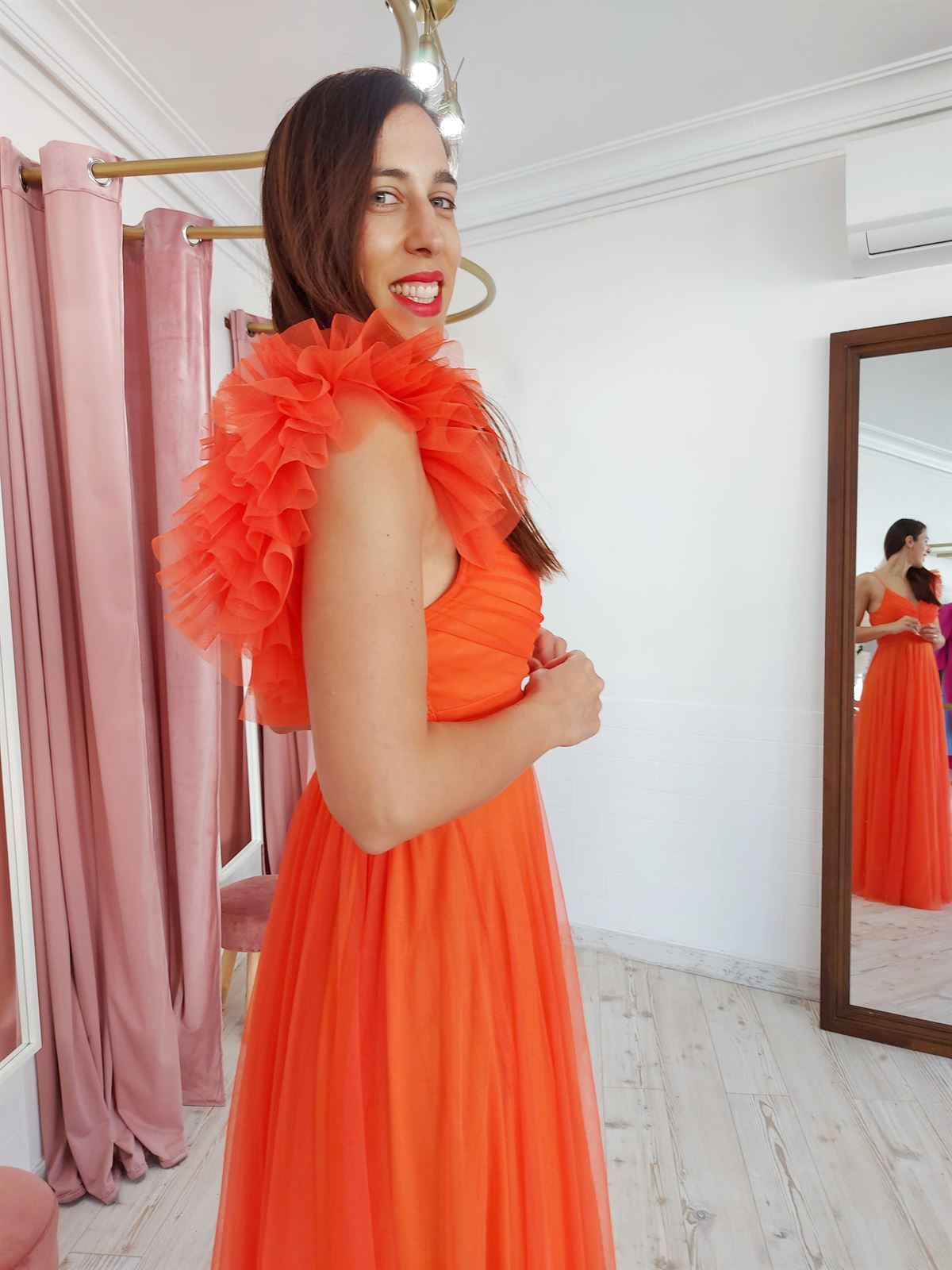 VESTIDO ELISA NARANJA - Imagen 3