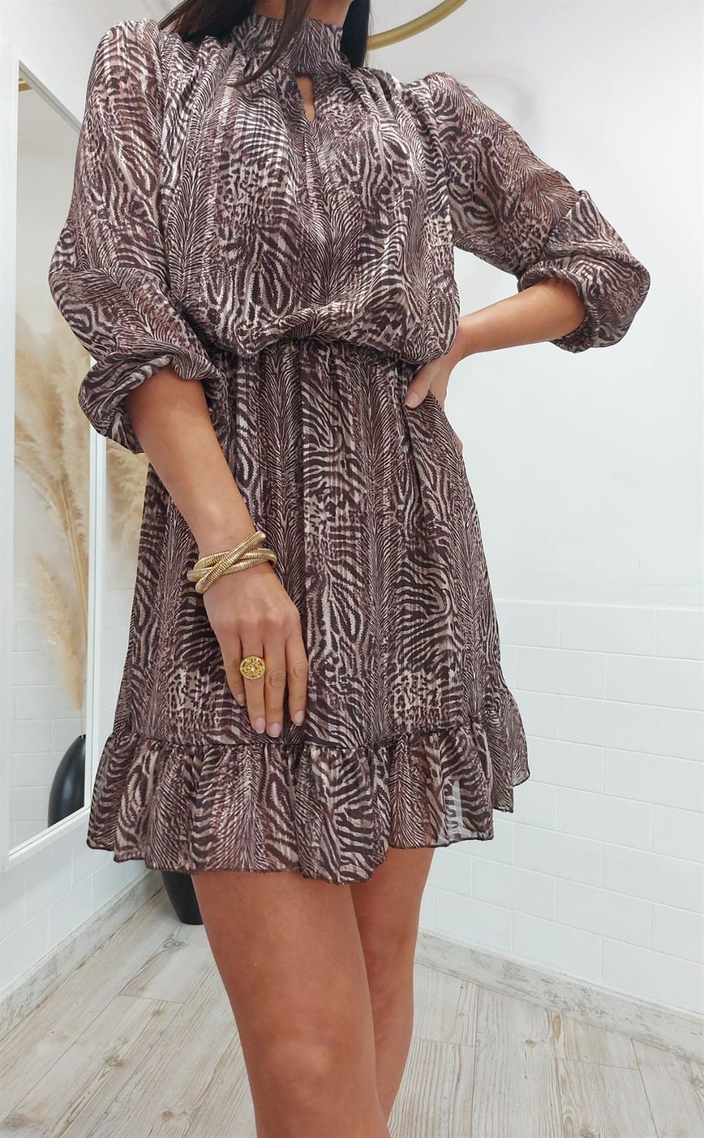 VESTIDO ESTAMPADO ANIMAL - Imagen 4