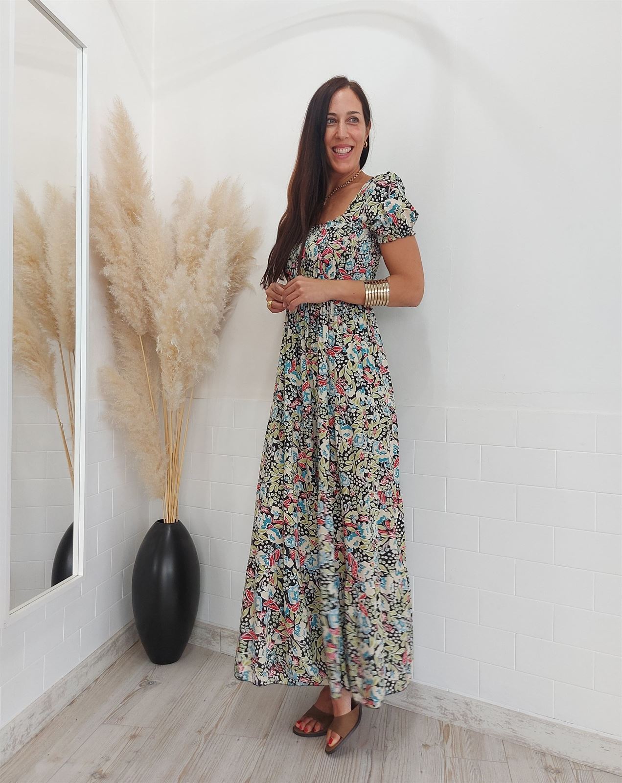 VESTIDO ESTAMPADO NEGRO - Imagen 3