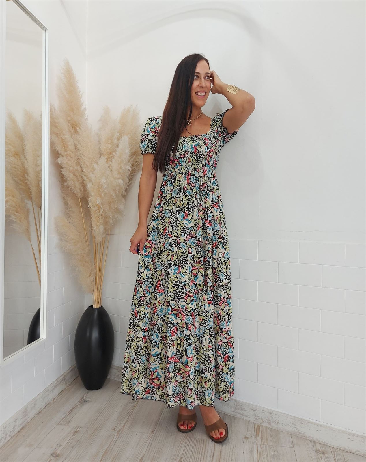 VESTIDO ESTAMPADO NEGRO - Imagen 5