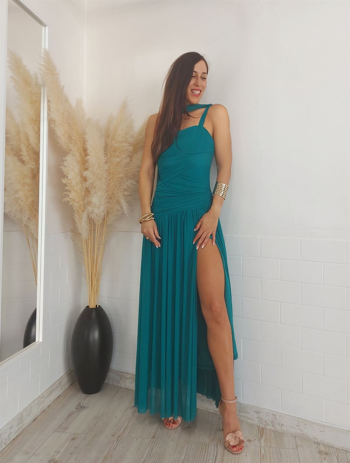VESTIDO FANI PETROLEO - Imagen 1