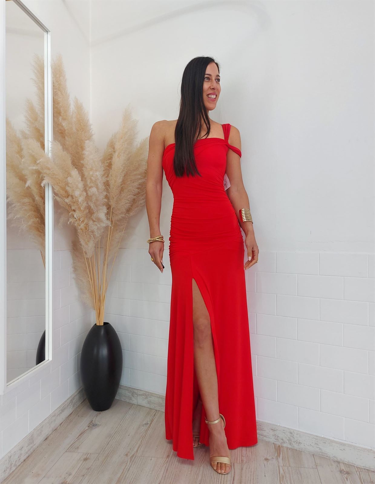 VESTIDO FLORENCIA ROJO - Imagen 1