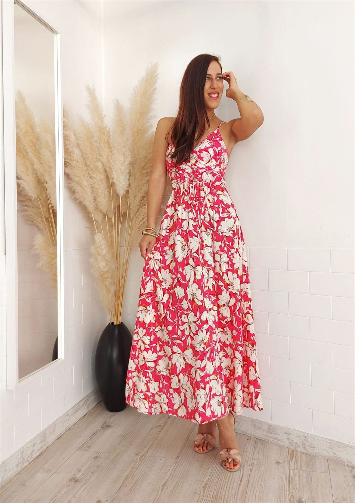 VESTIDO GOLDEN FUCSIA - Imagen 1