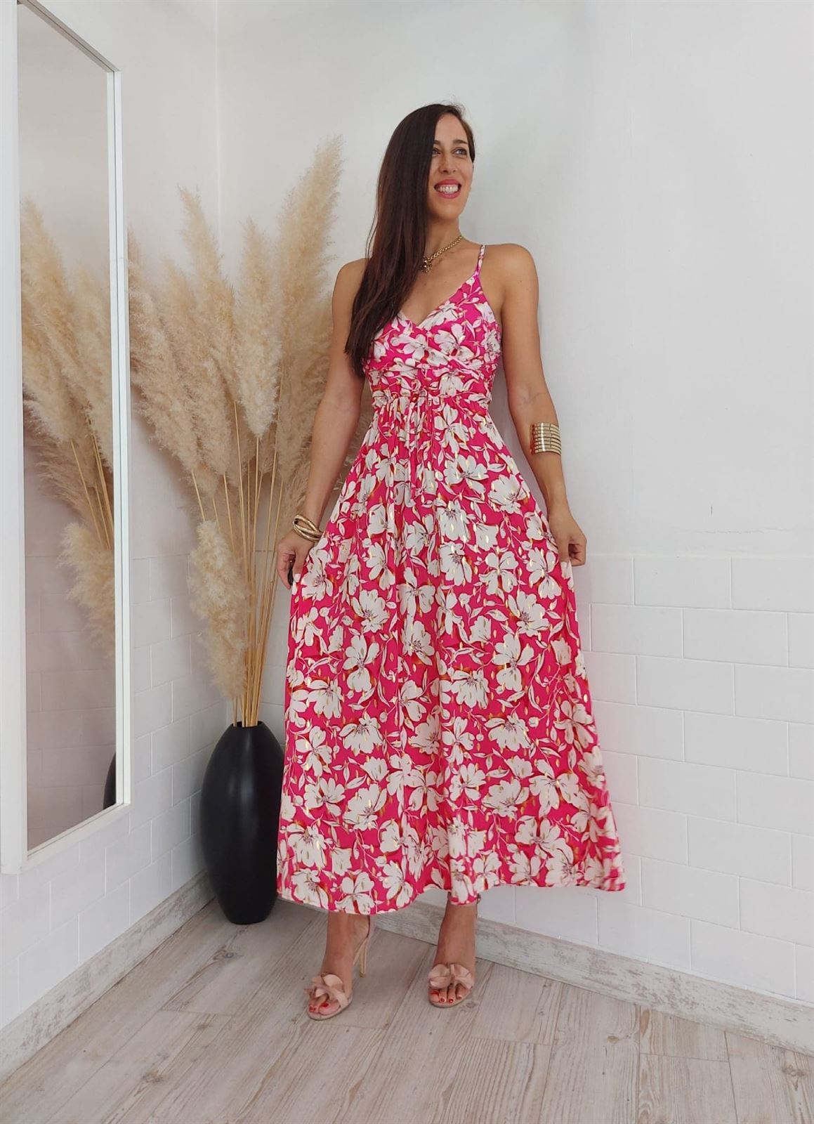 VESTIDO GOLDEN FUCSIA - Imagen 2