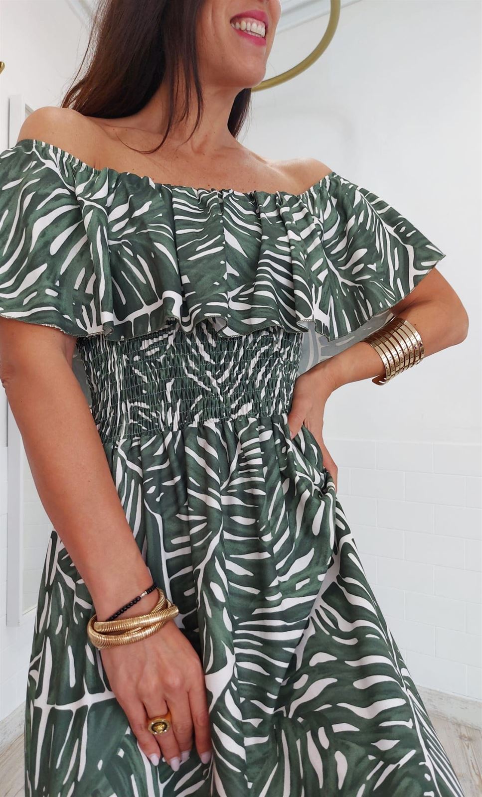 VESTIDO GREEN LEAVES - Imagen 4