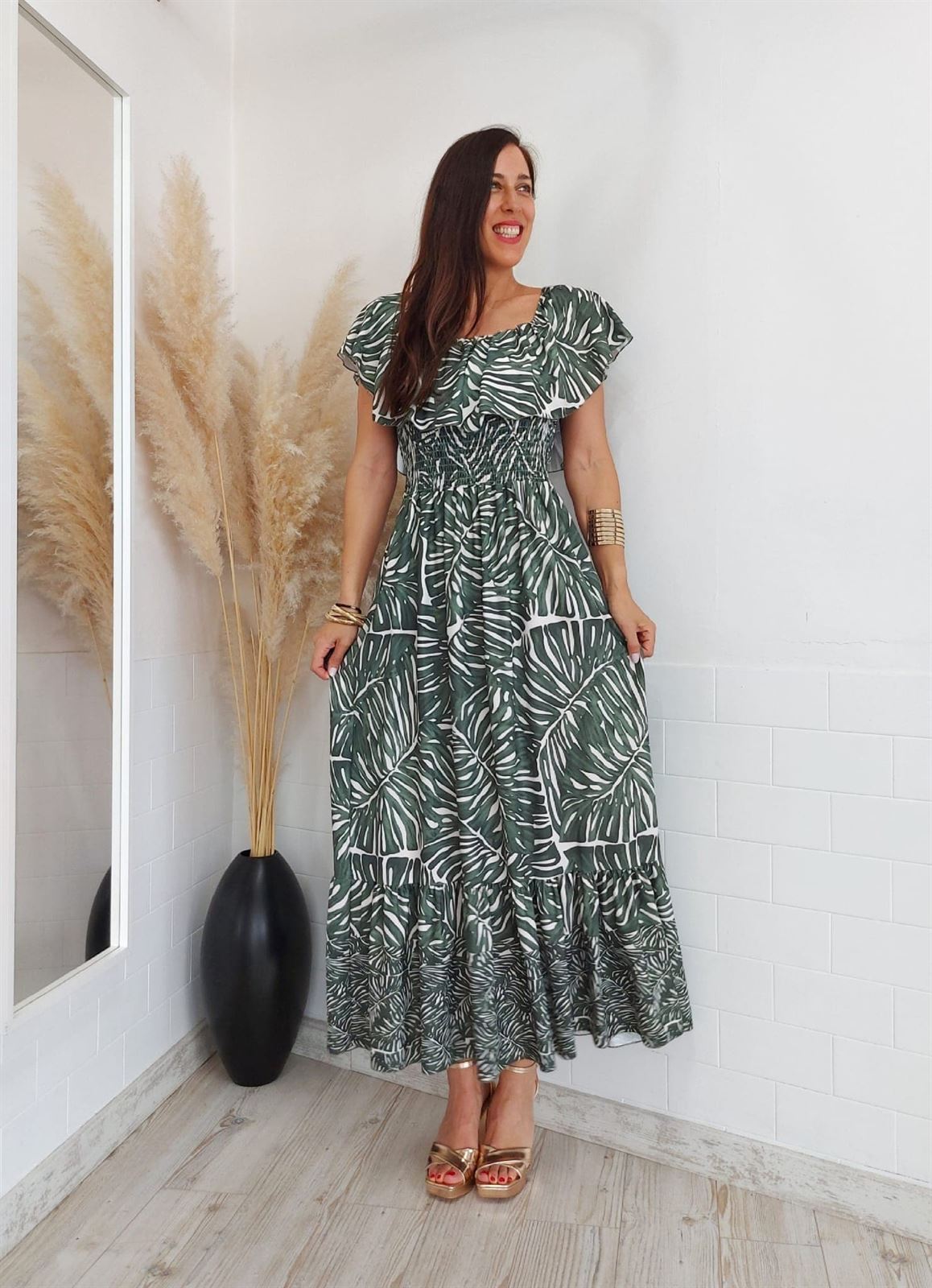 VESTIDO GREEN LEAVES - Imagen 5