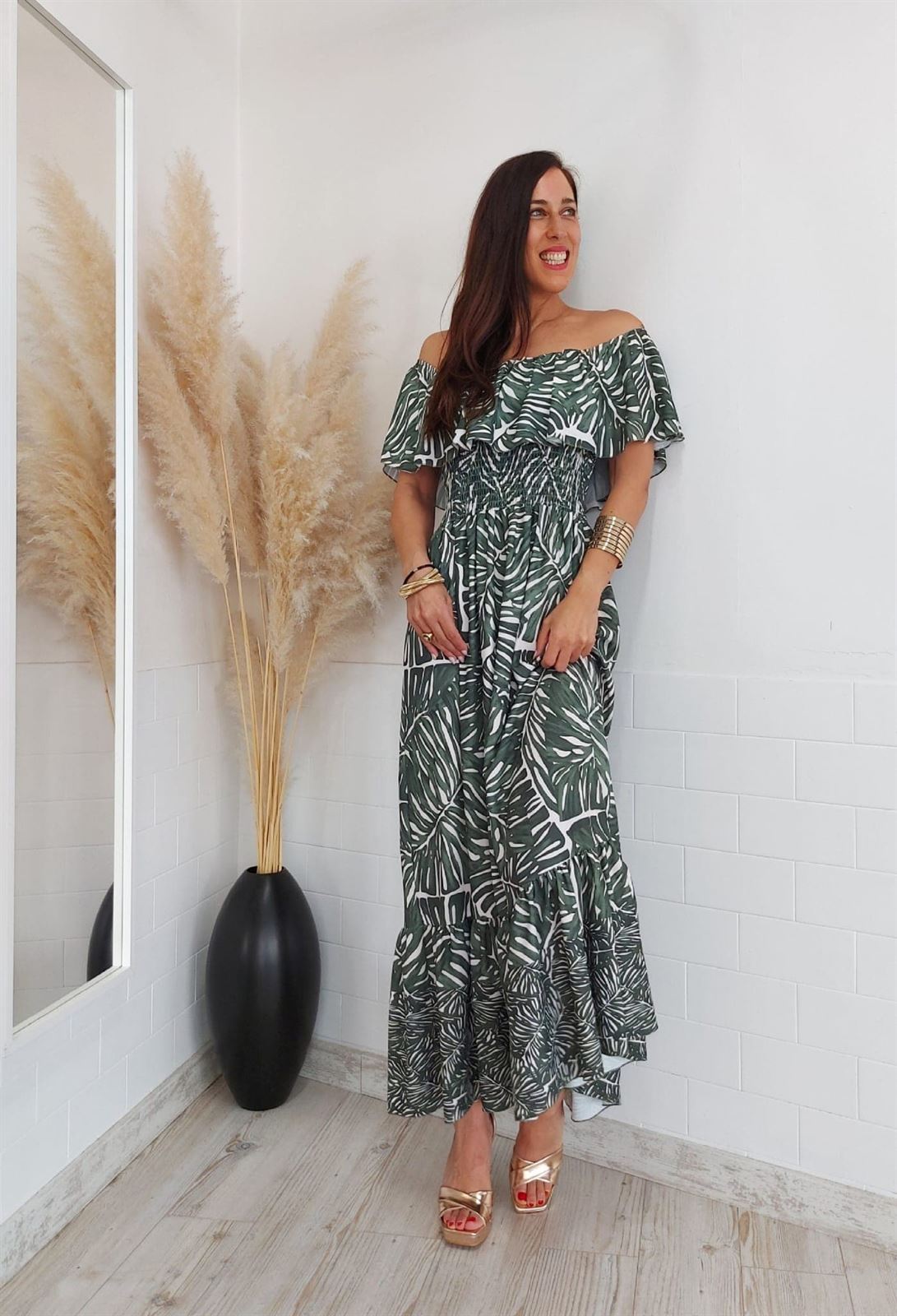 VESTIDO GREEN LEAVES - Imagen 7