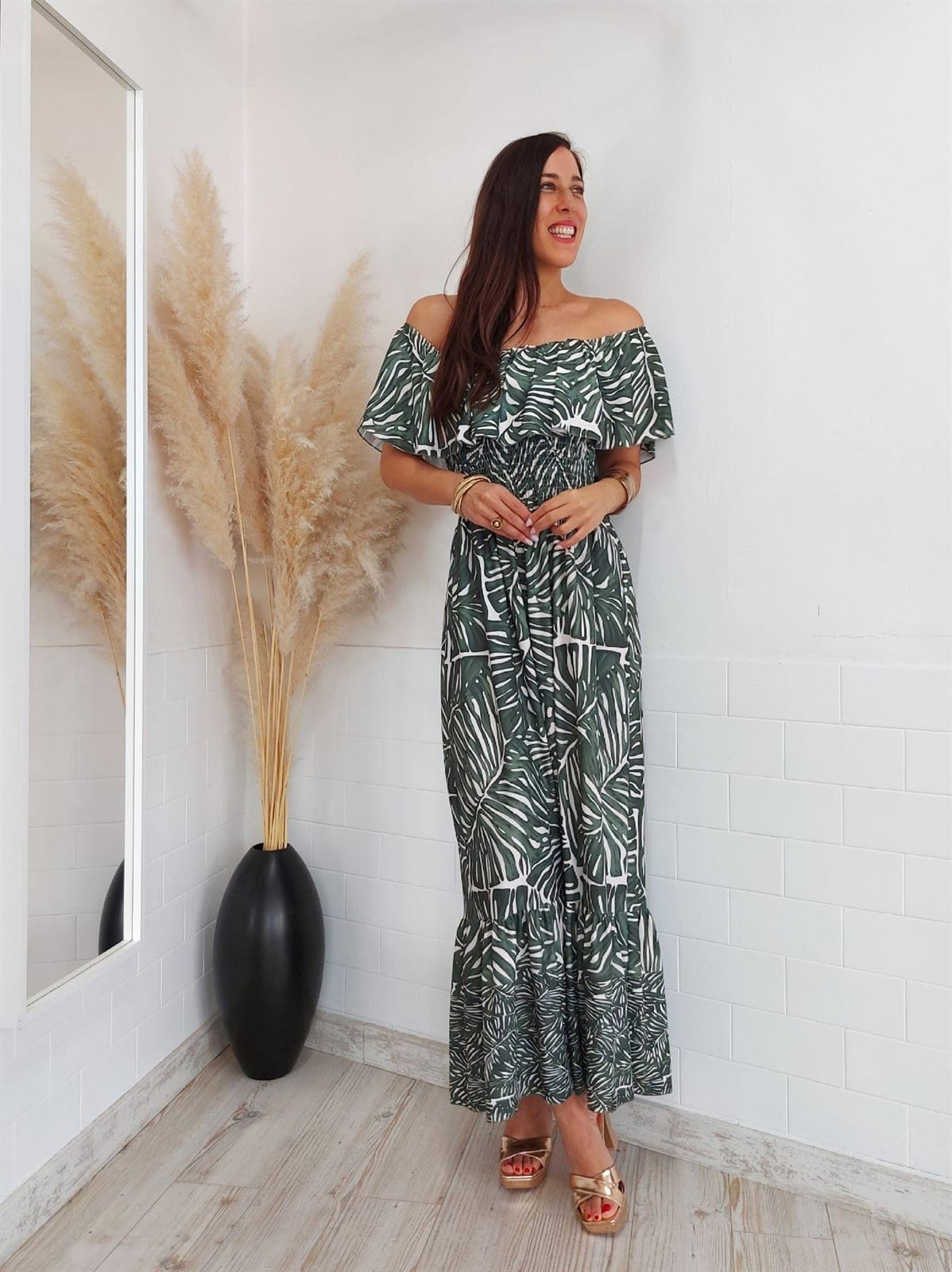 VESTIDO GREEN LEAVES - Imagen 8