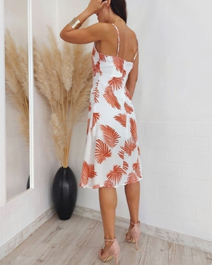 VESTIDO HOJAS BLANCO - Imagen 2