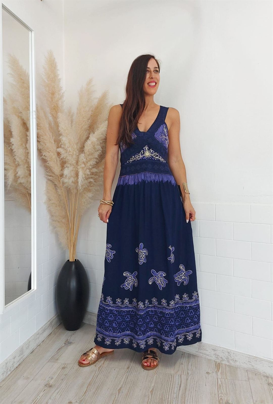 VESTIDO IBIZA ESTAMPADO LILA - Imagen 1