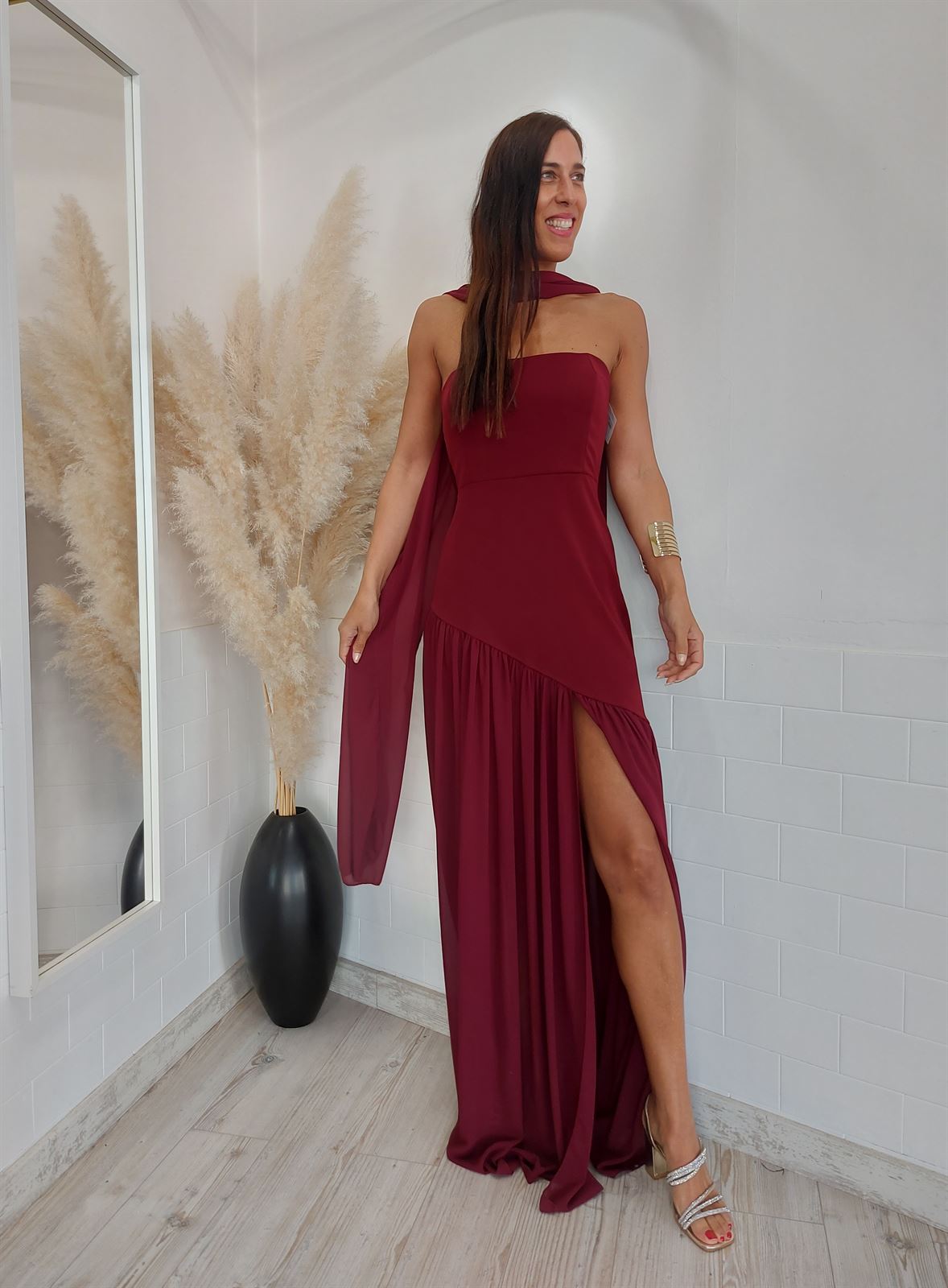 VESTIDO IRENE BURDEOS - Imagen 1
