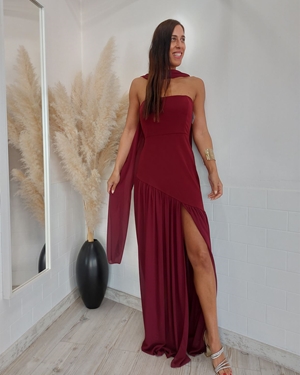 VESTIDO IRENE BURDEOS - Imagen 1