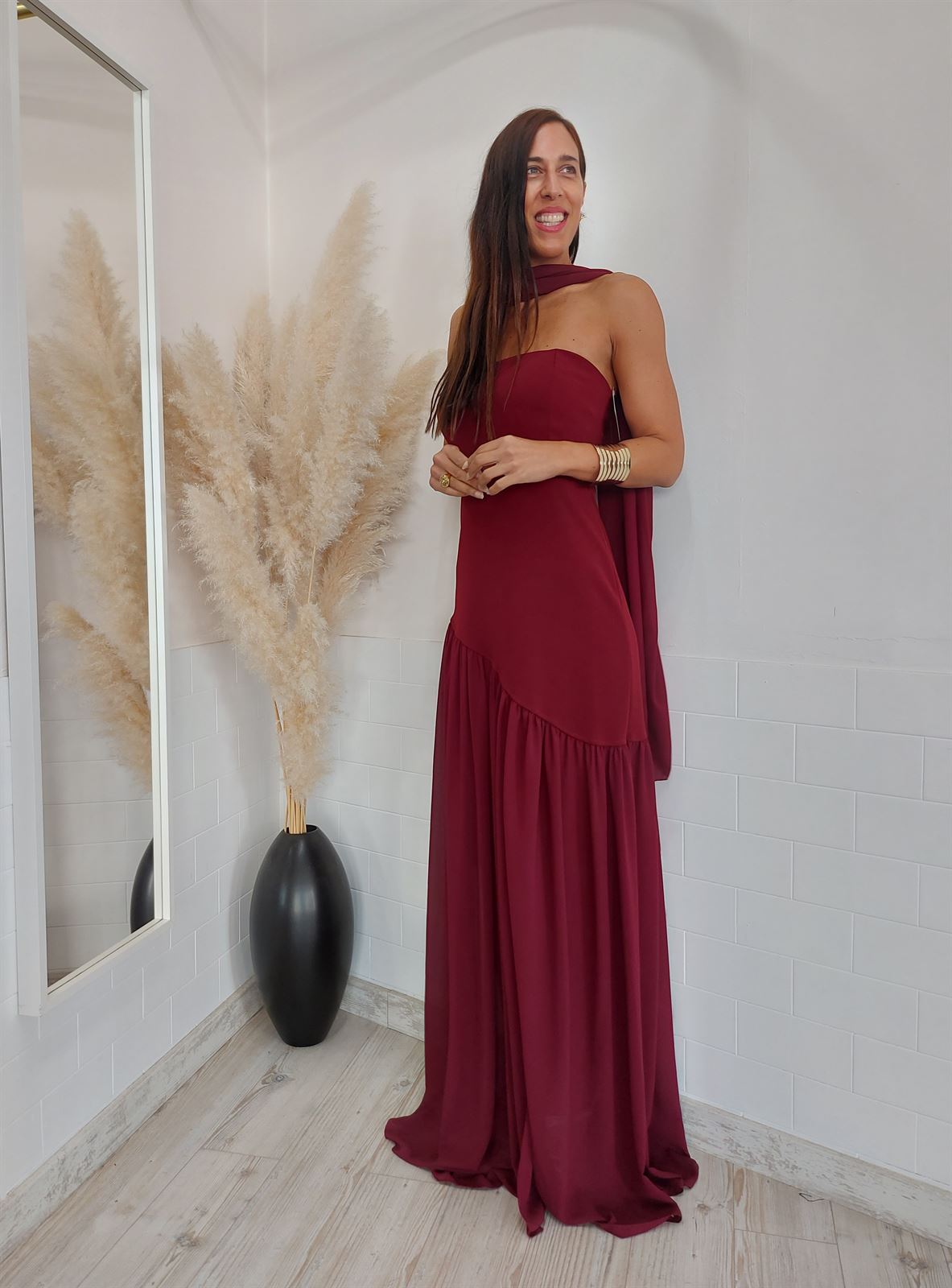 VESTIDO IRENE BURDEOS - Imagen 2