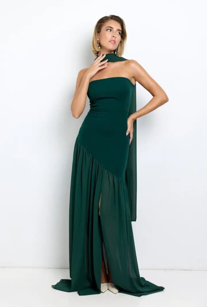 VESTIDO IRENE VERDE BOTELLA - Imagen 3