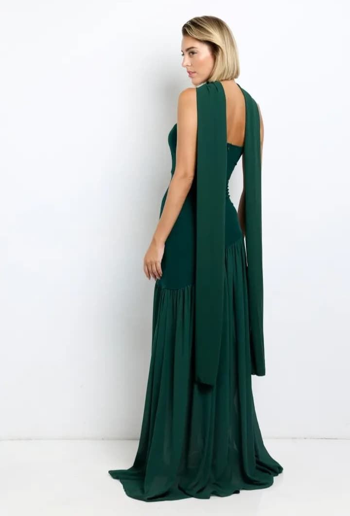 VESTIDO IRENE VERDE BOTELLA - Imagen 5