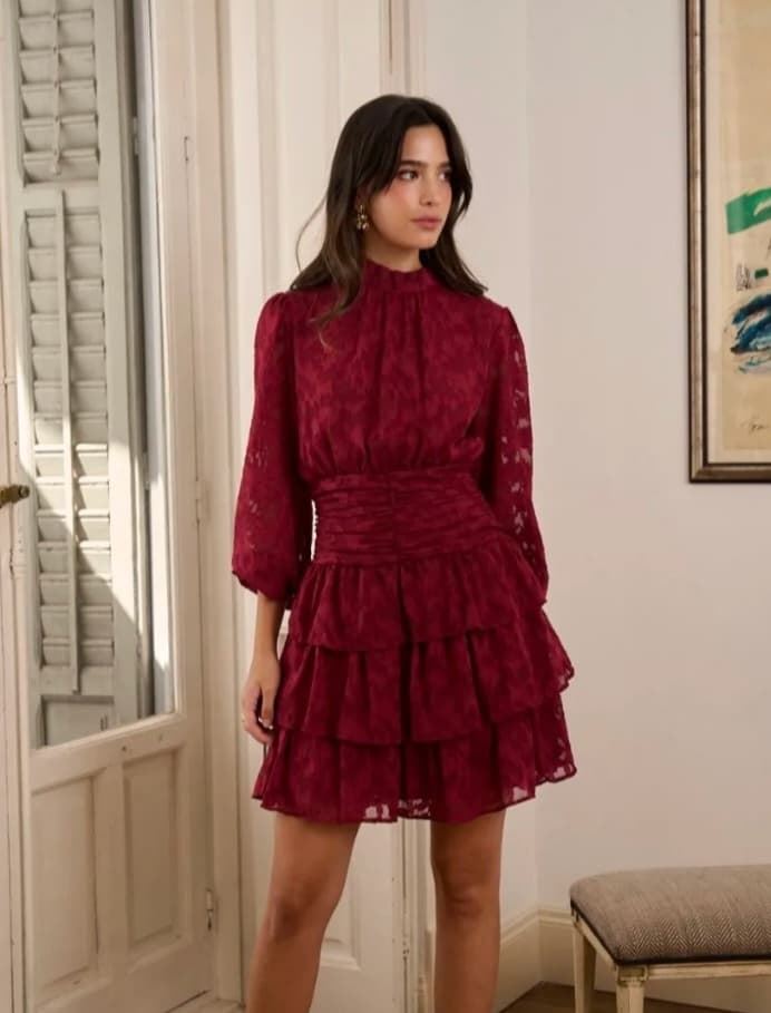 VESTIDO KATY BURDEOS - Imagen 1