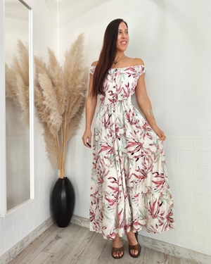 VESTIDO LEAVES ROSA - Imagen 1