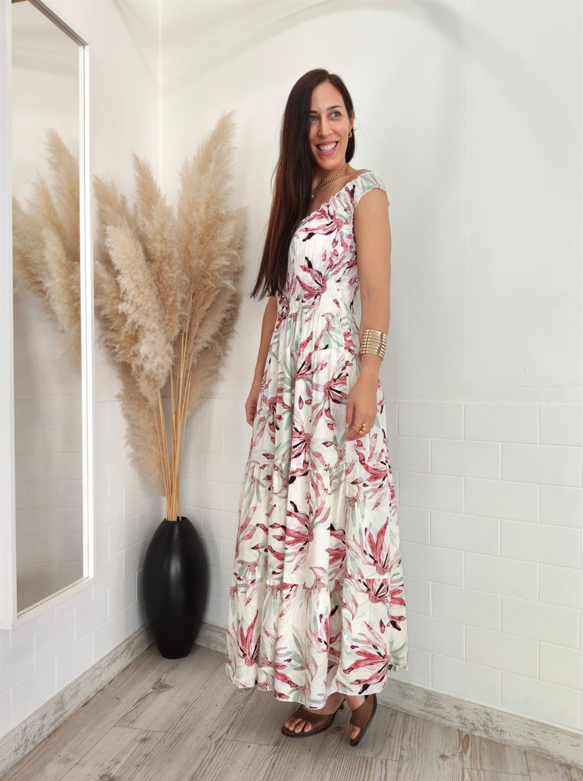 VESTIDO LEAVES ROSA - Imagen 3