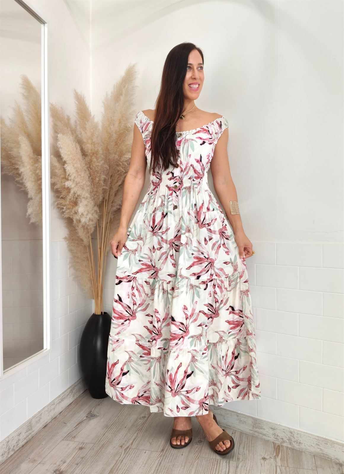 VESTIDO LEAVES ROSA - Imagen 6