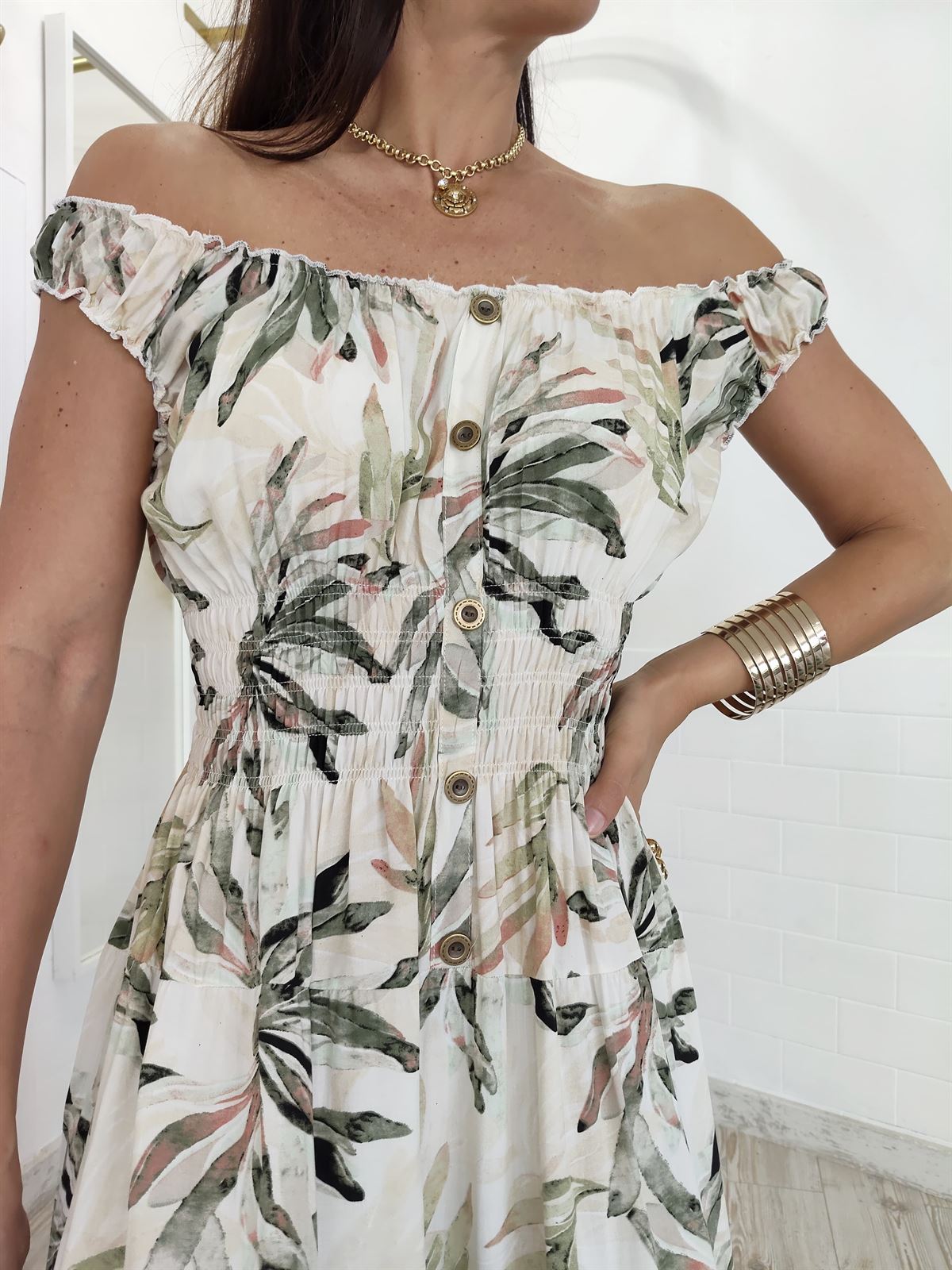 VESTIDO LEAVES VERDE - Imagen 2