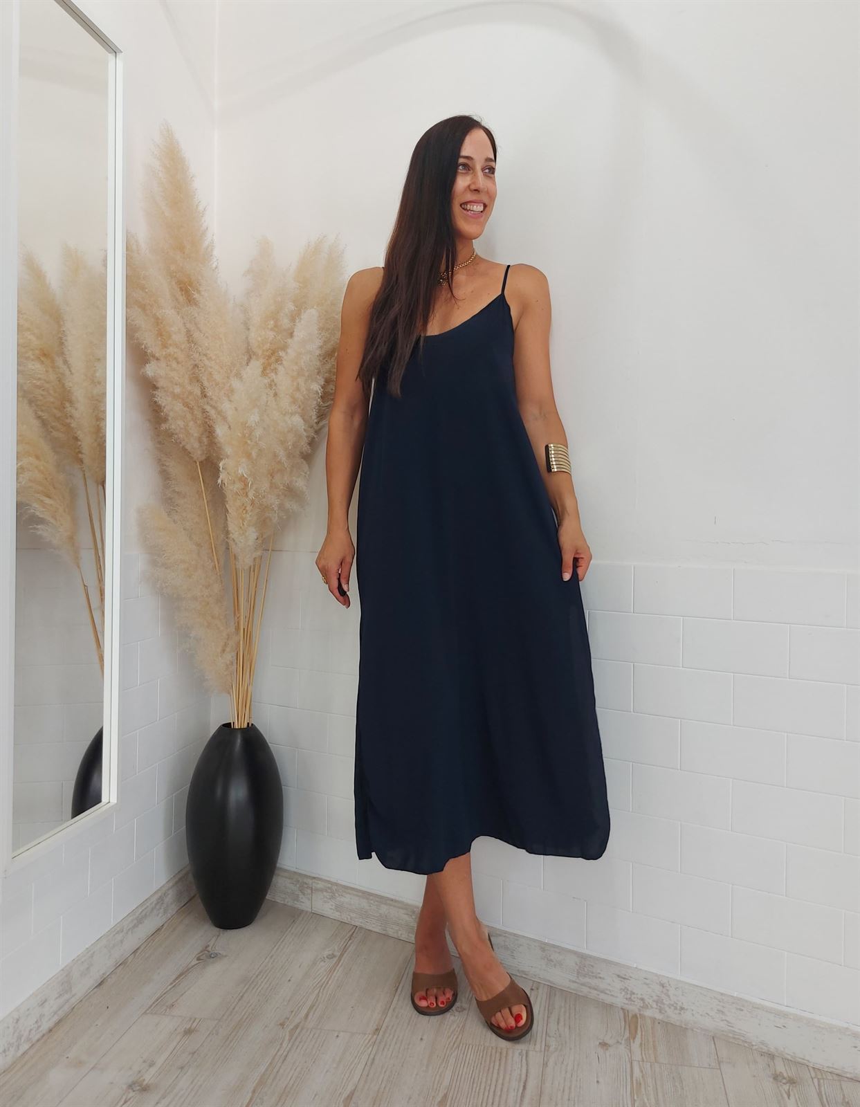 VESTIDO LENCERO MARINO - Imagen 1