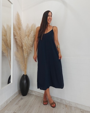 VESTIDO LENCERO MARINO - Imagen 1
