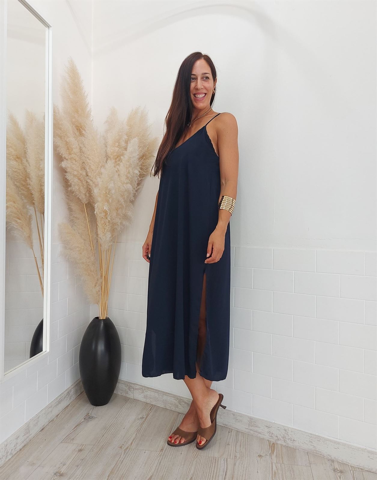 VESTIDO LENCERO MARINO - Imagen 3