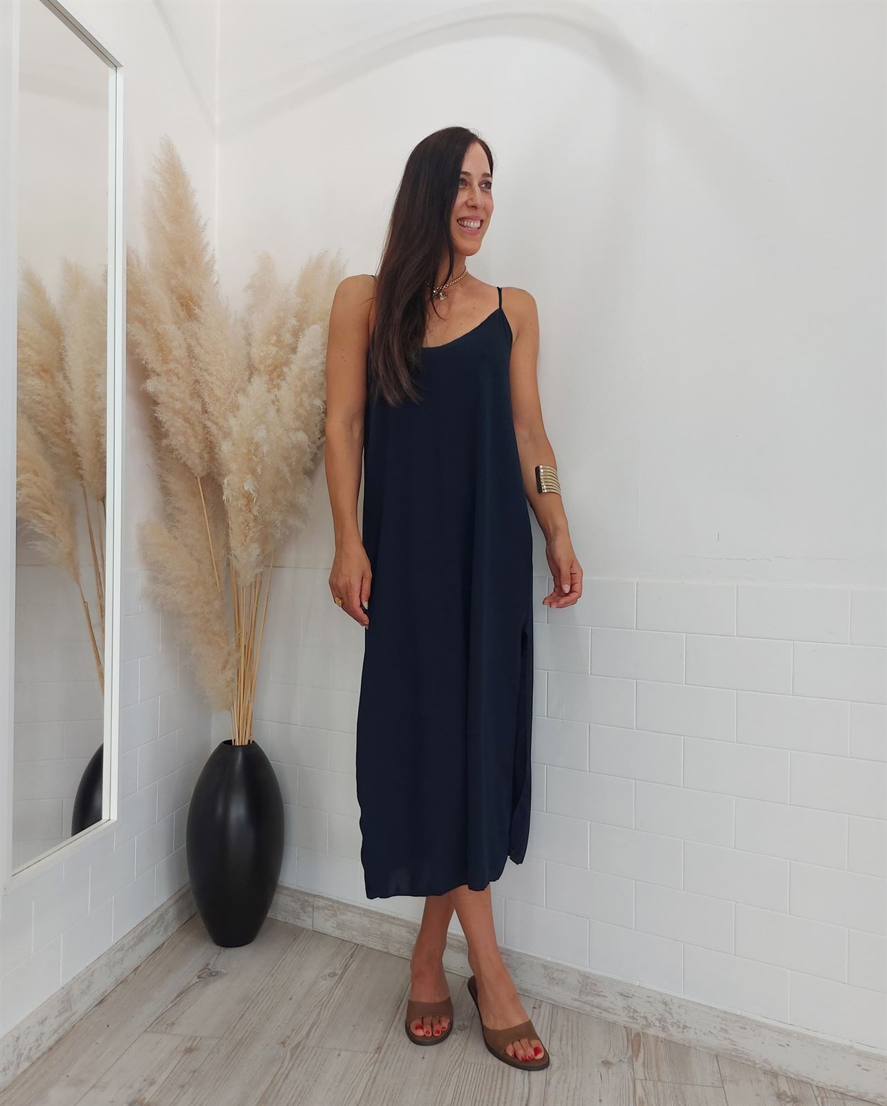 VESTIDO LENCERO MARINO - Imagen 4