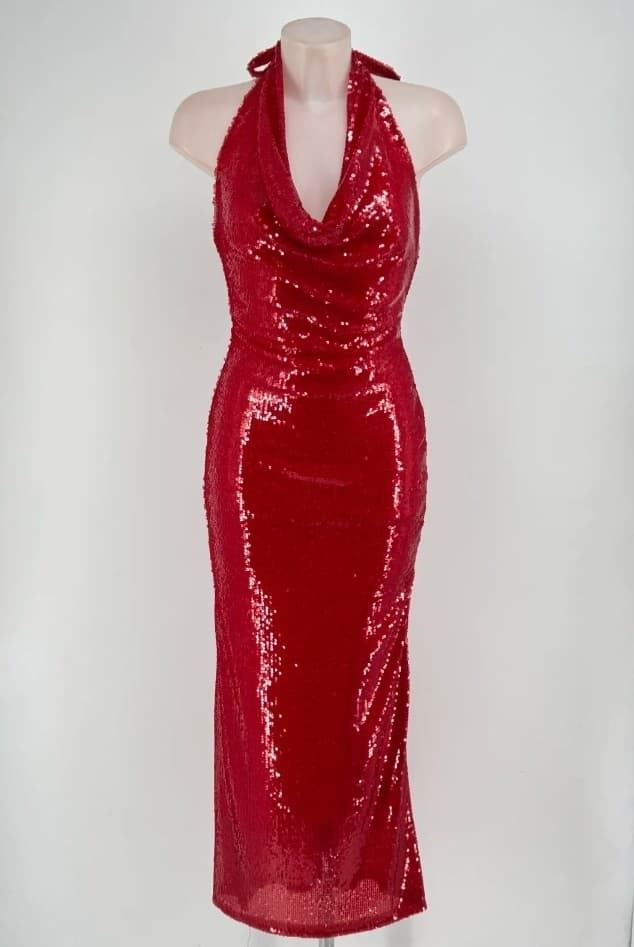 VESTIDO LENTEJUELAS ROJO - Imagen 1