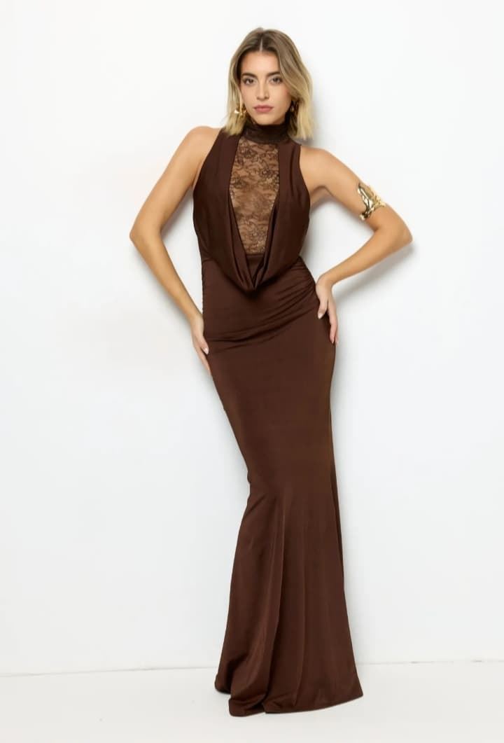VESTIDO LORA CHOCOLATE - Imagen 1