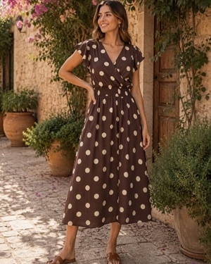 VESTIDO LUNARES CHOCOLATE - Imagen 1