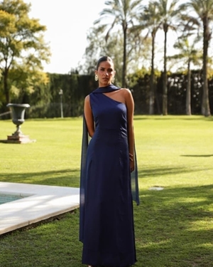 VESTIDO MADA ASIMÉTRICO MARINO - Imagen 2