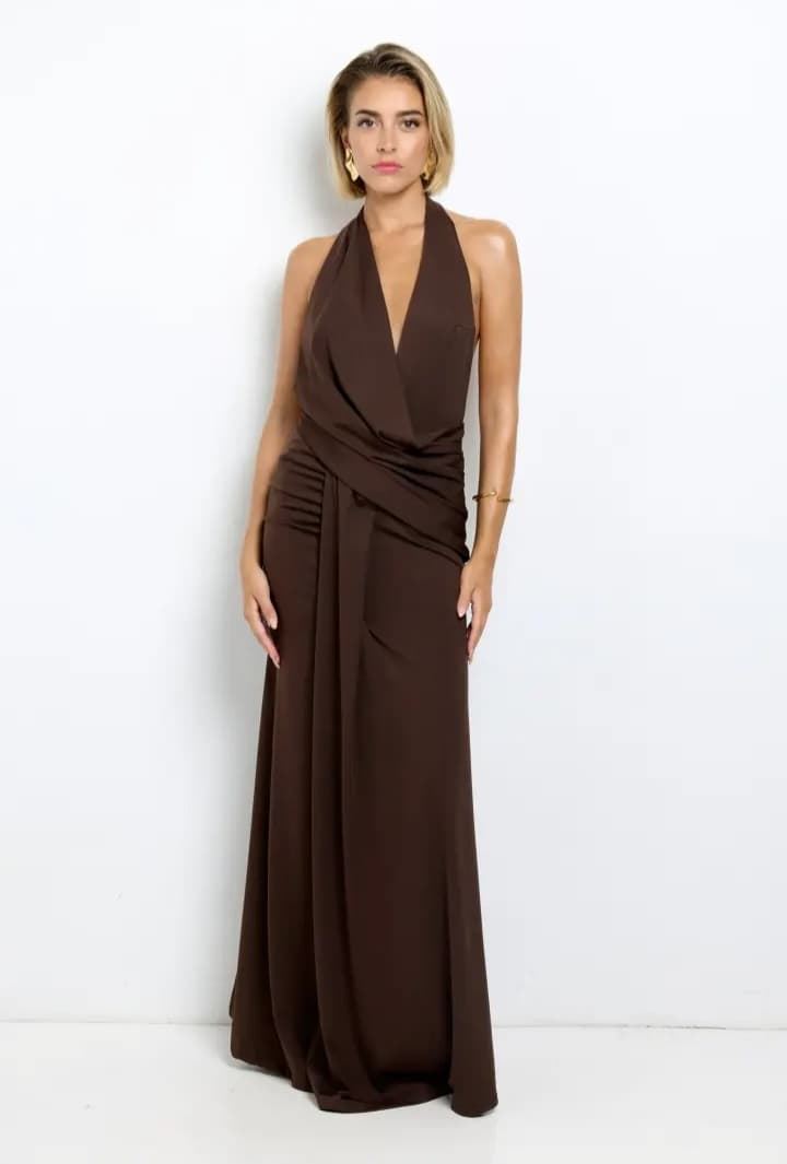 VESTIDO MARIANA CHOCOLATE - Imagen 1