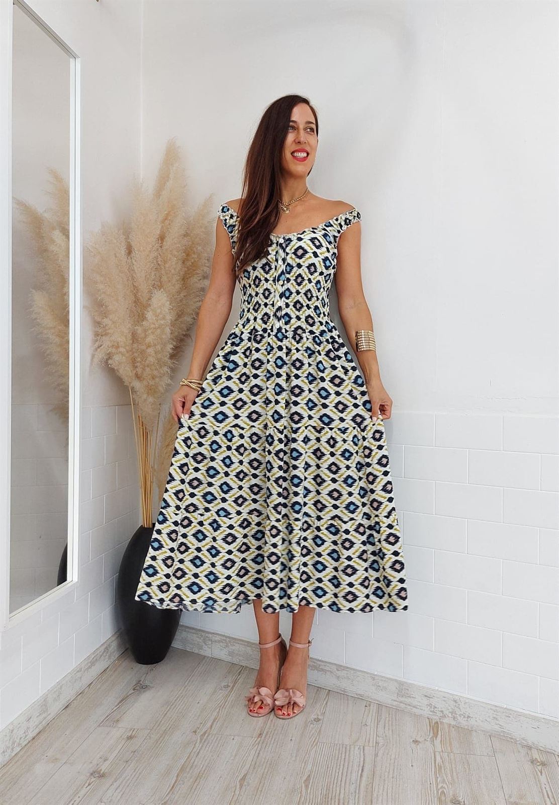 VESTIDO MENORCA BEIGE - Imagen 1