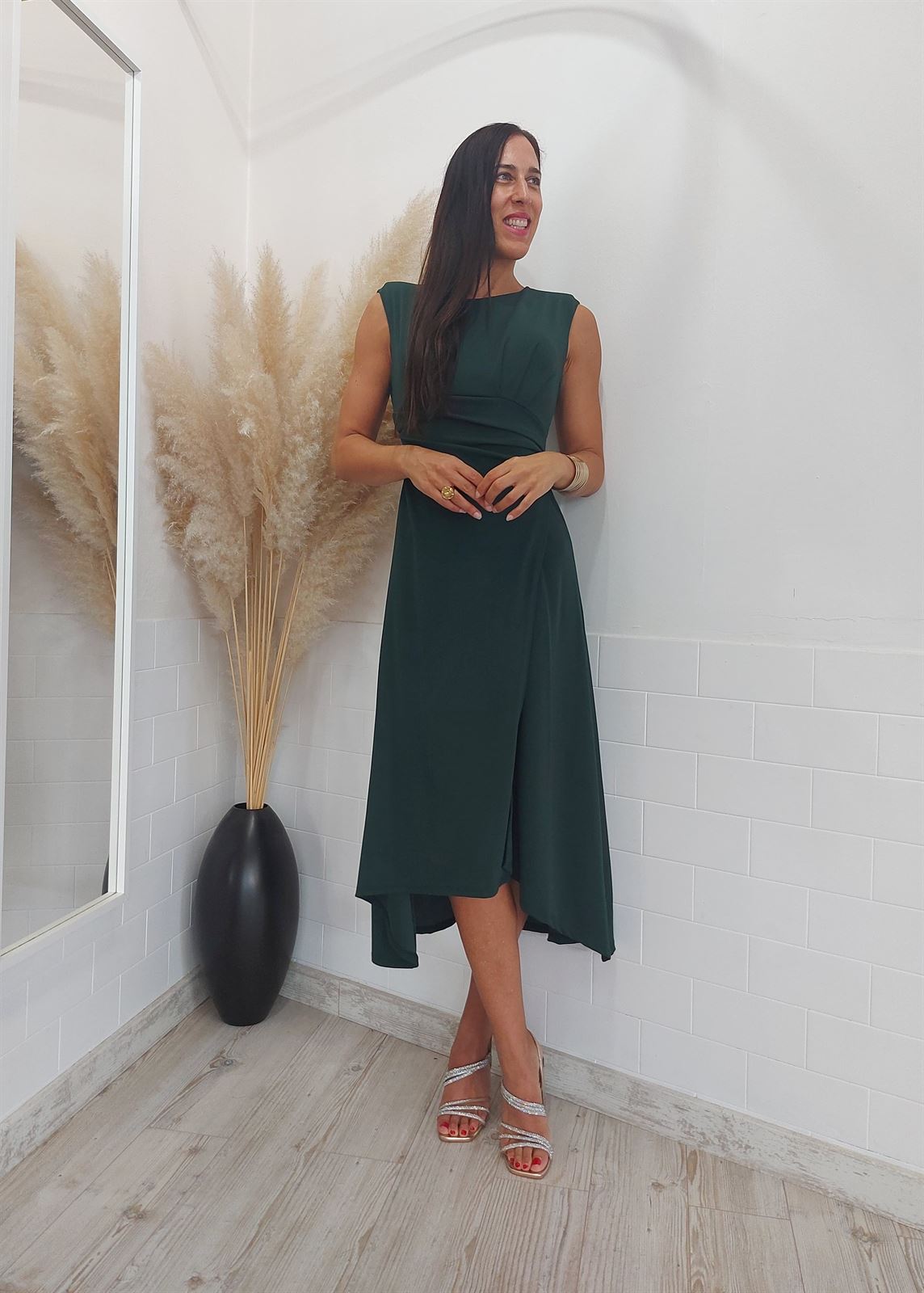 VESTIDO MIDI EVA VERDE - Imagen 1