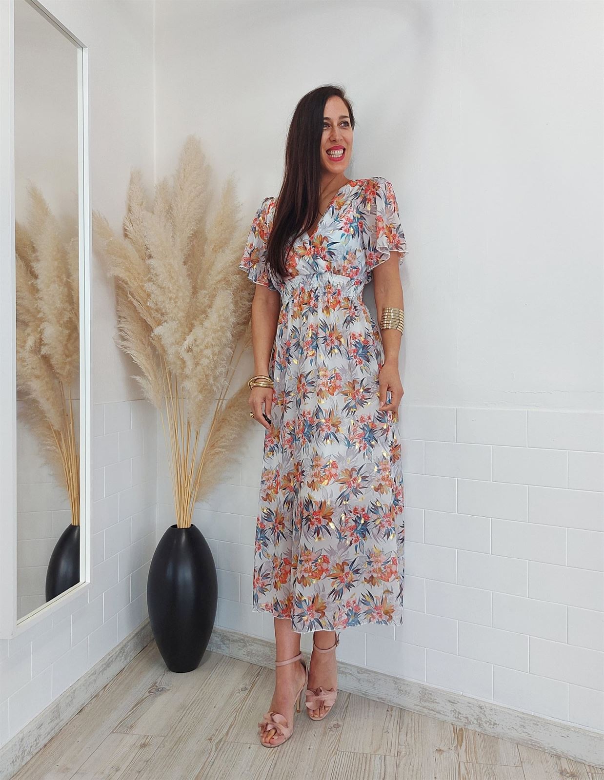 VESTIDO MINERVA ESTAMPADO BLANCO - Imagen 4