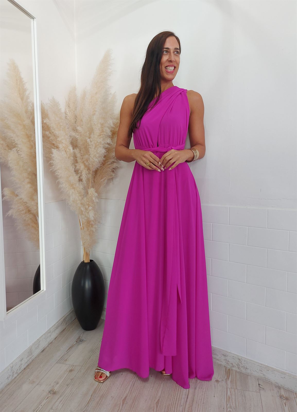 VESTIDO MULTIPOSICION FUCSIA - Imagen 2