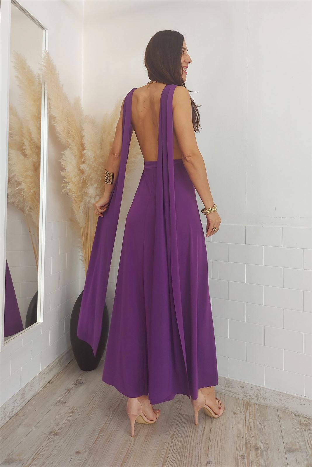 VESTIDO MULTIPOSICION LILA - Imagen 1