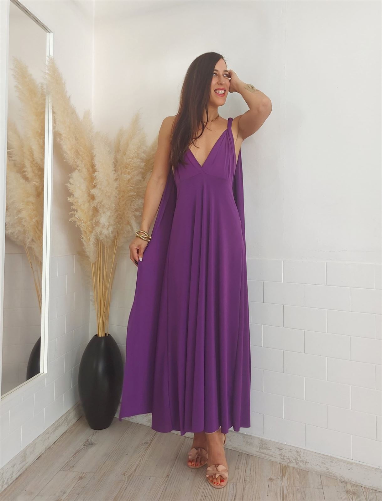 VESTIDO MULTIPOSICION LILA - Imagen 4