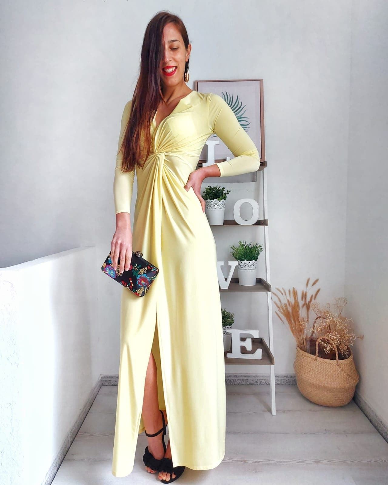 VESTIDO NUDO AMARILLO - Imagen 1