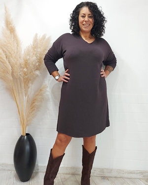 VESTIDO PUNTO CHOCOLATE - Imagen 1