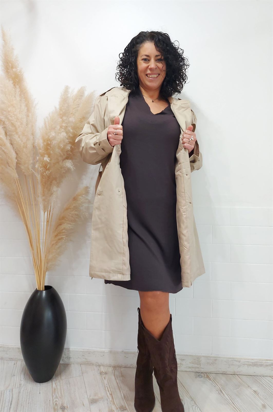 VESTIDO PUNTO CHOCOLATE - Imagen 2