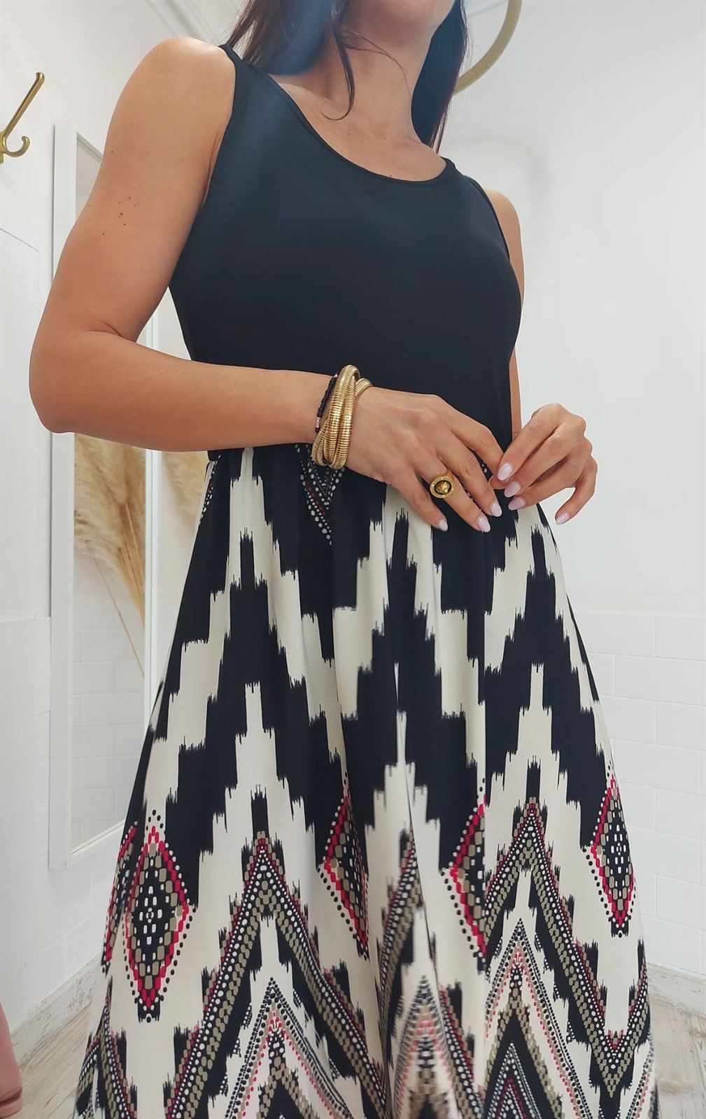 VESTIDO SAFARI NEGRO - Imagen 2